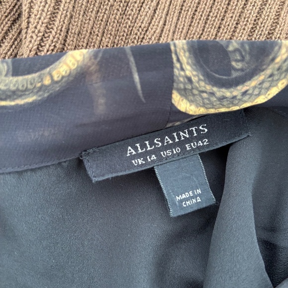 All Saints Women's Abi Drape Sleeveless Top Black - Picture 3 of 12